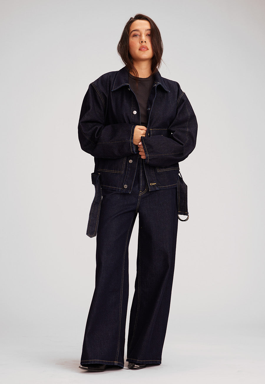 Nelson Belted Trucker Jacket - Late Night
