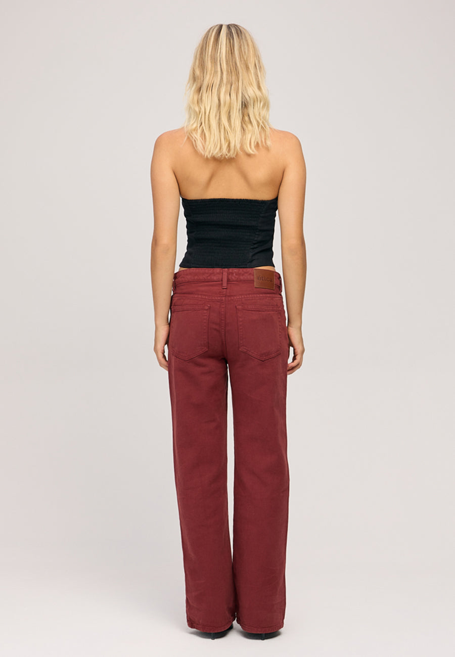 Hendrix Laced Mid Rise Straight - Ruby