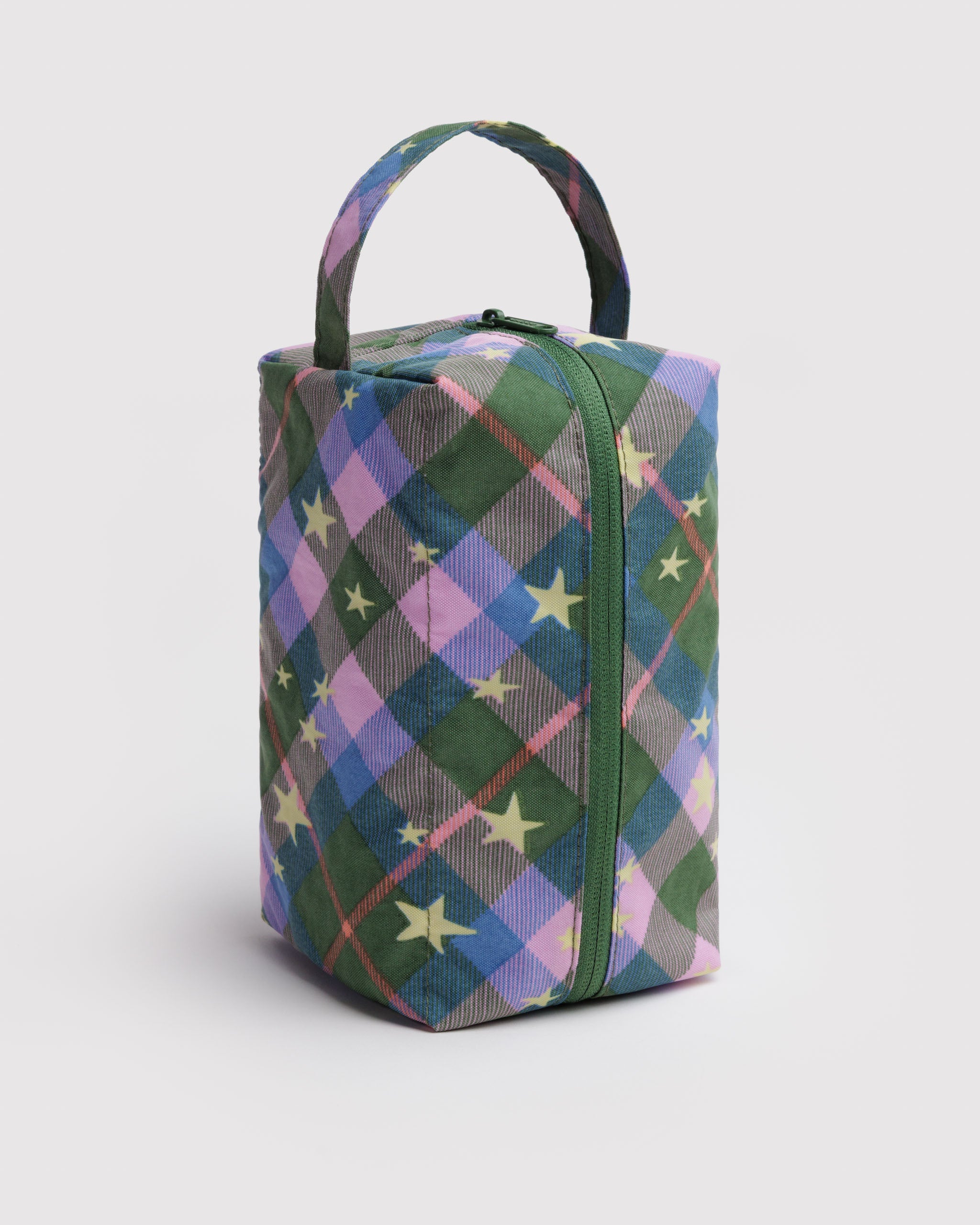 Dopp Kit in Green Star Plaid