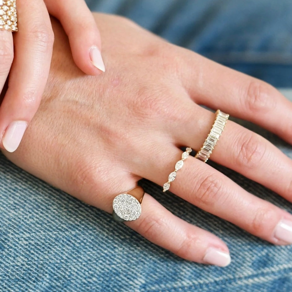 Diamond Pinky Signet Ring