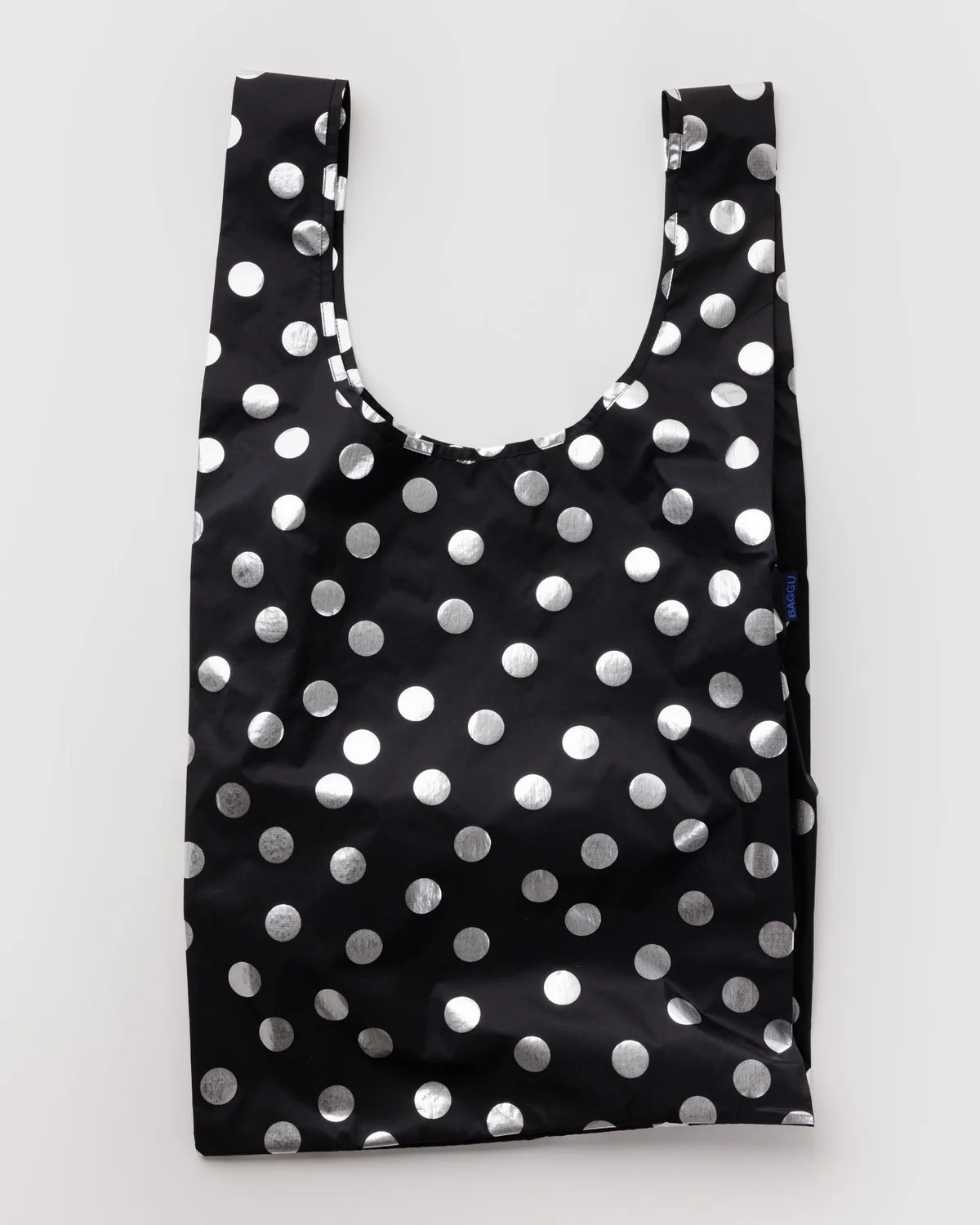 Big Baggu in Silver Metallic Polka Dot