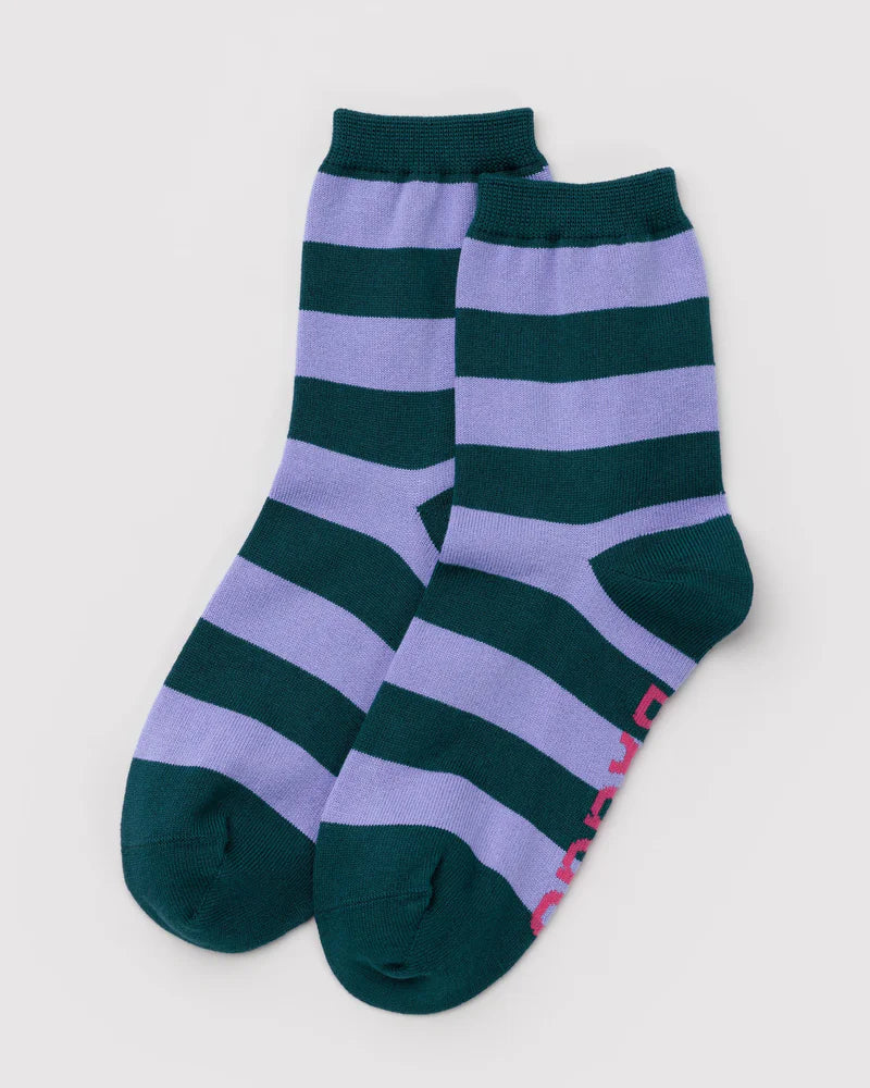 Crew Sock in Malachite Stripe