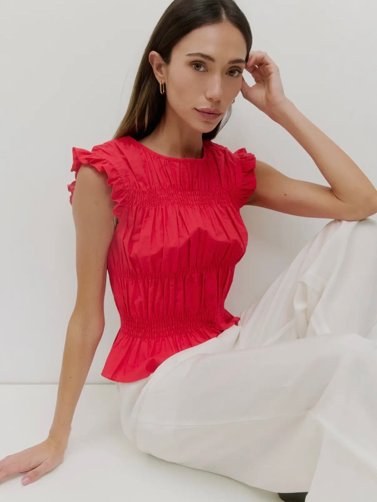 Jane Smocked Ruffle Top