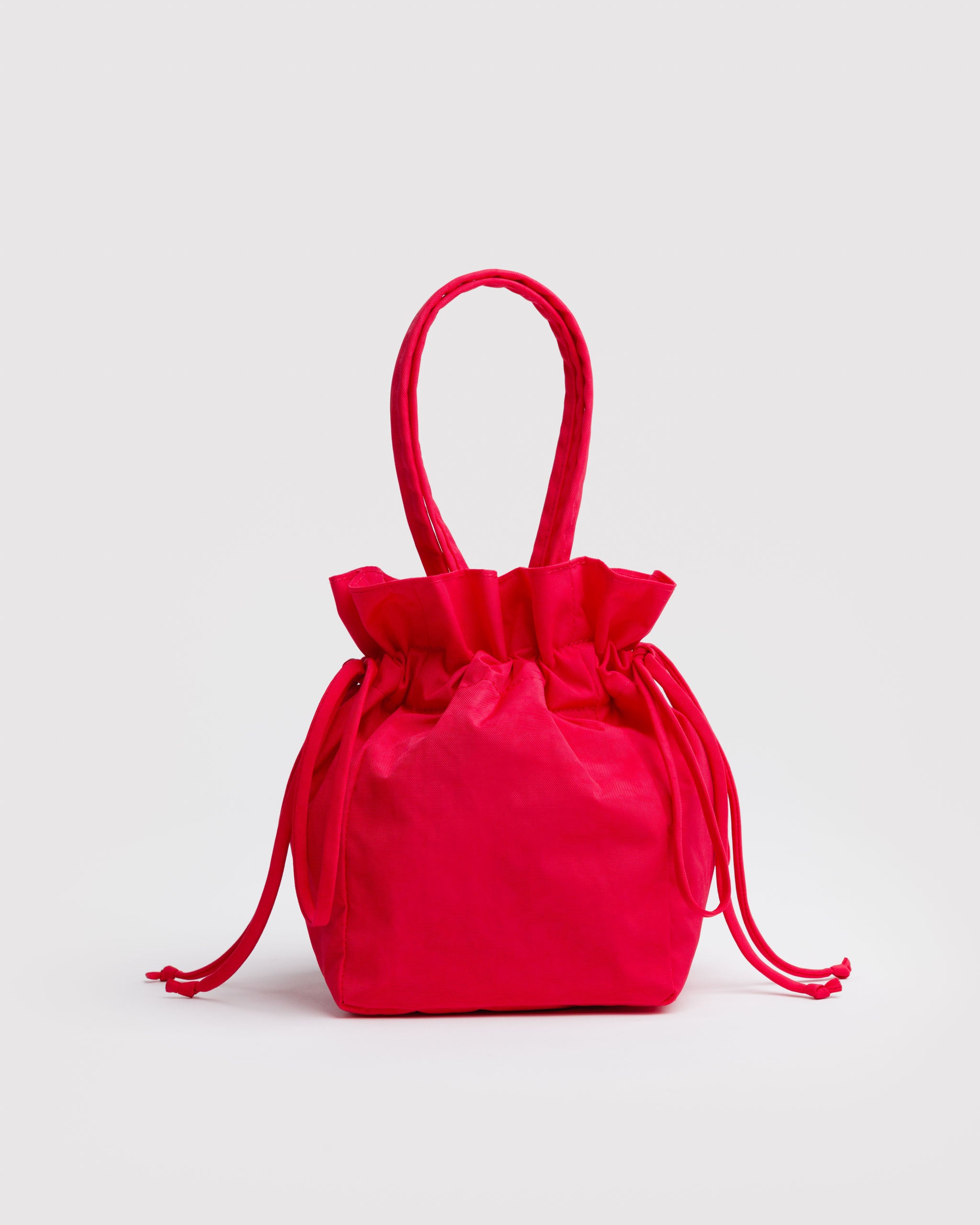 Nylon Drawstring Bag in Candy Apple