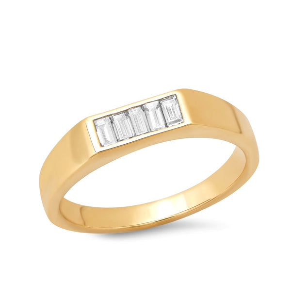 Diamond Baguette Staple Ring