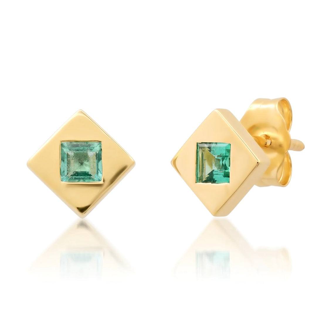 Emerald Square Studs