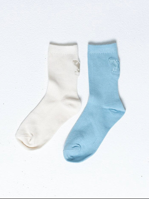 Vision Of You Sock in Sky Blue/Heritage White