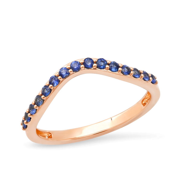 Blue Sapphire Contour Ring