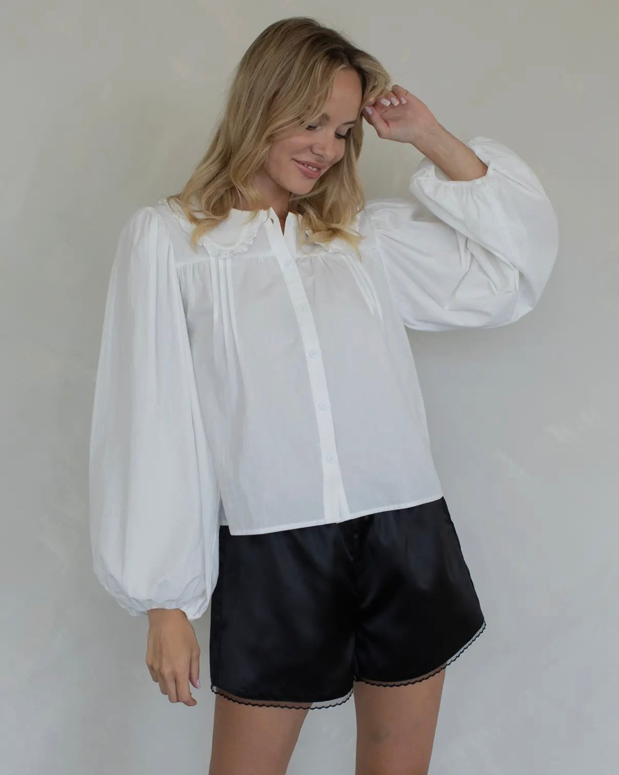 Loren Satin Shorts in Black