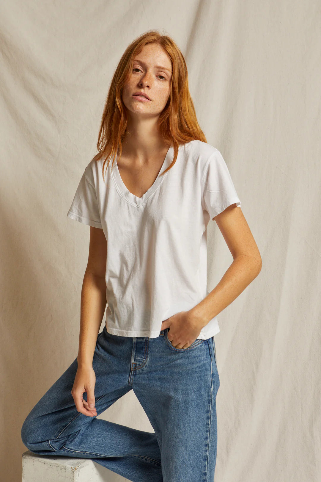 Hendrix Tee in Bright Ivory