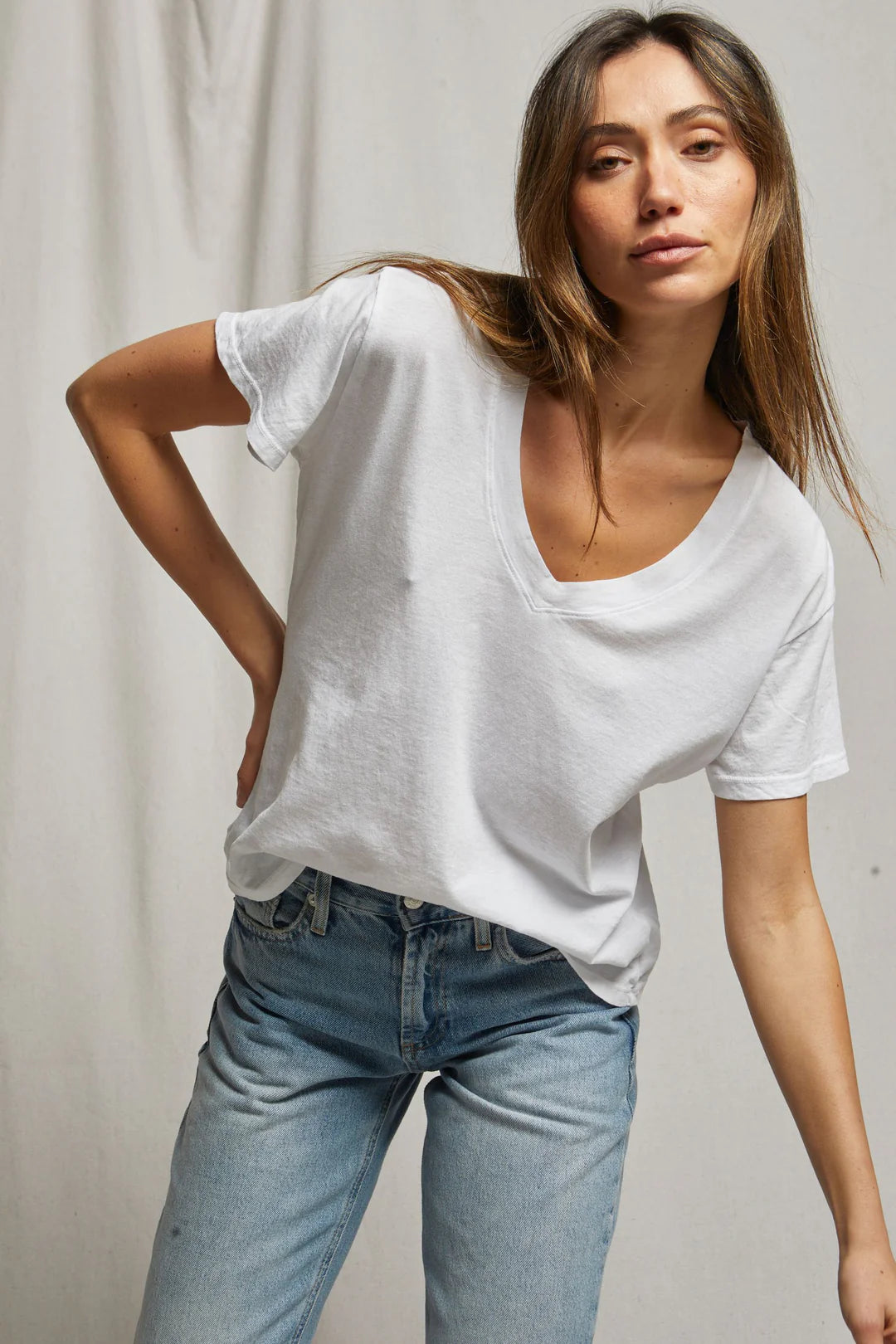 Hendrix Tee in Bright Ivory