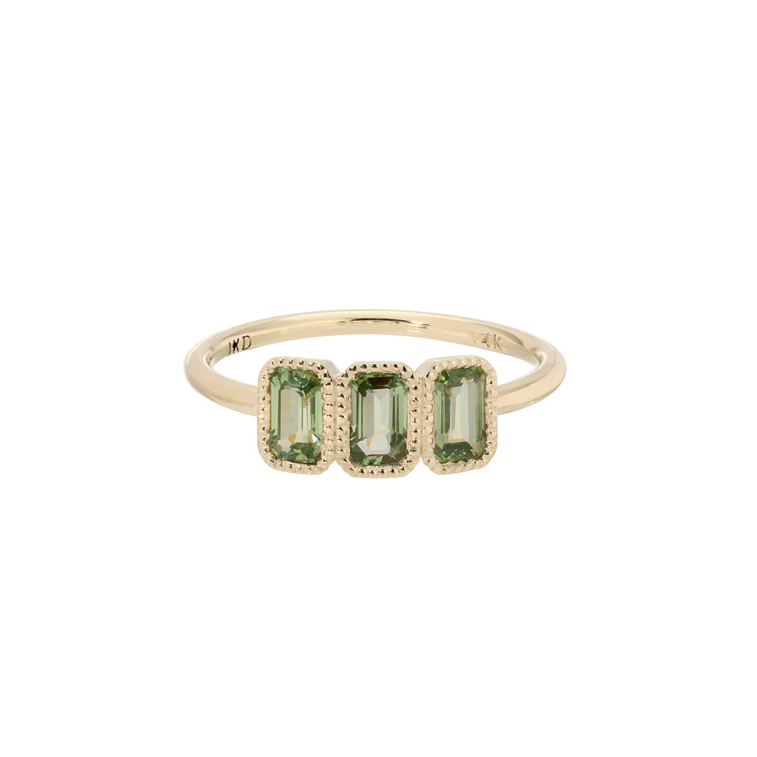 Green Sapphire Campana Ring