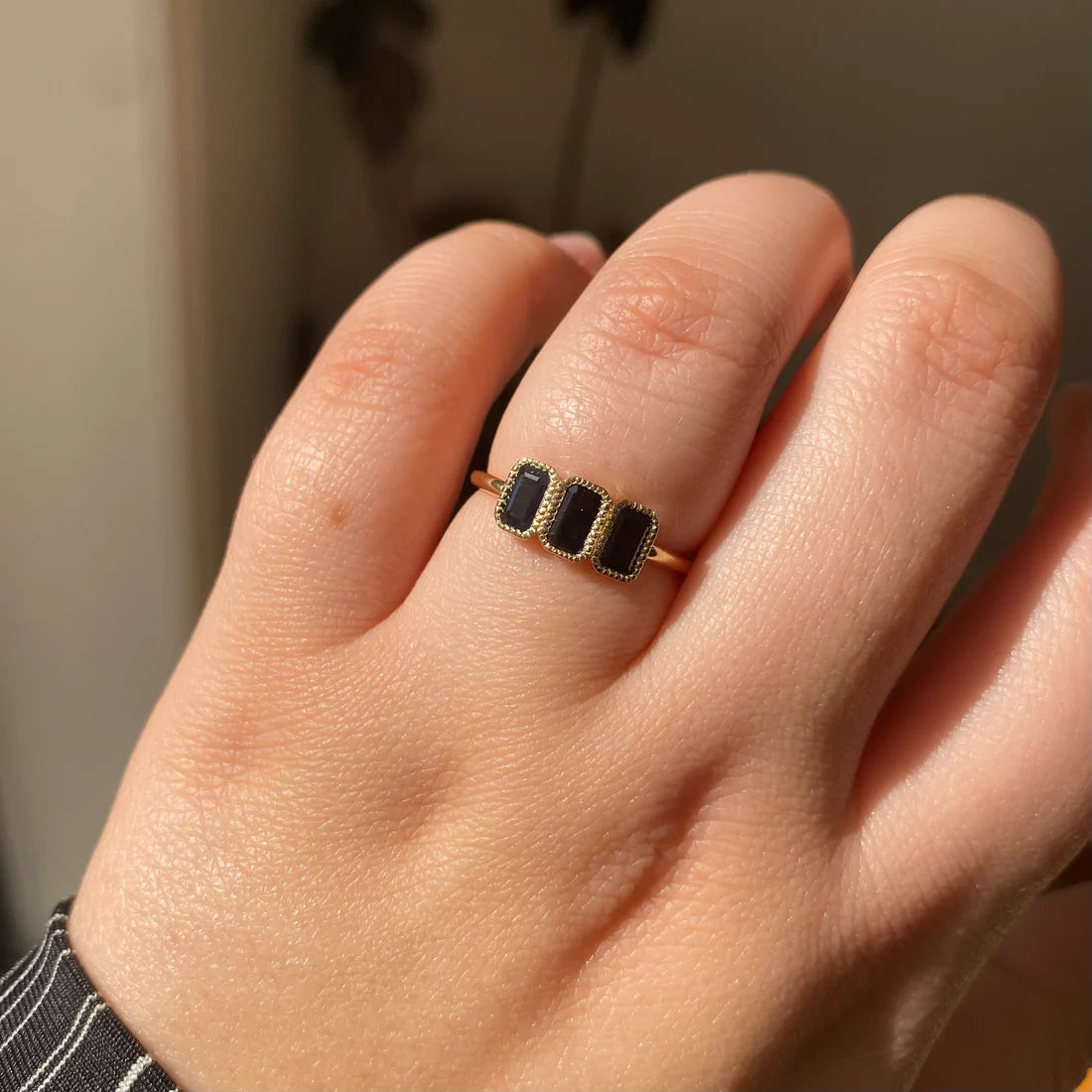 Blue Sapphire Campana Ring
