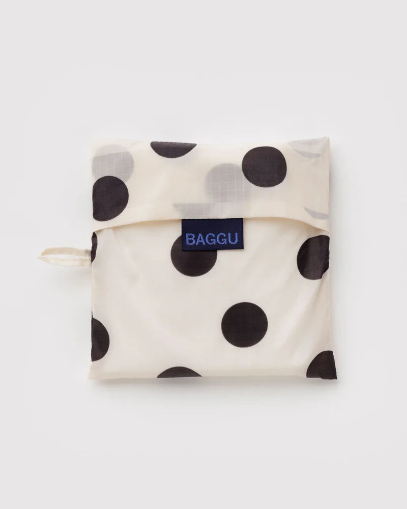 Big Baggu in Cream and Black Polka Dot