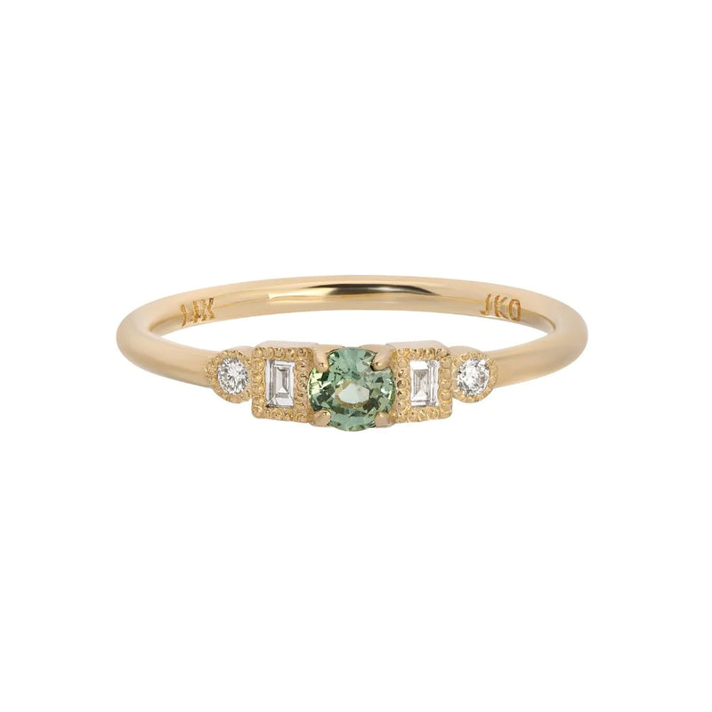 Green Sapphire Petite Deco Era Ring
