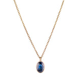 Oval Blue Sapphire Wisp Necklace