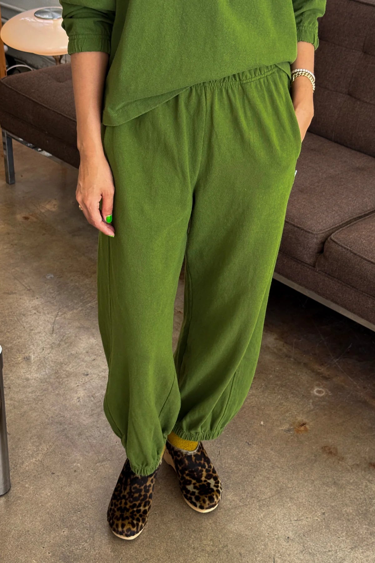 Balloon Pants in Collard Green