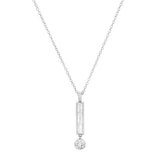 Diamond Baguette Orb Drop Necklace