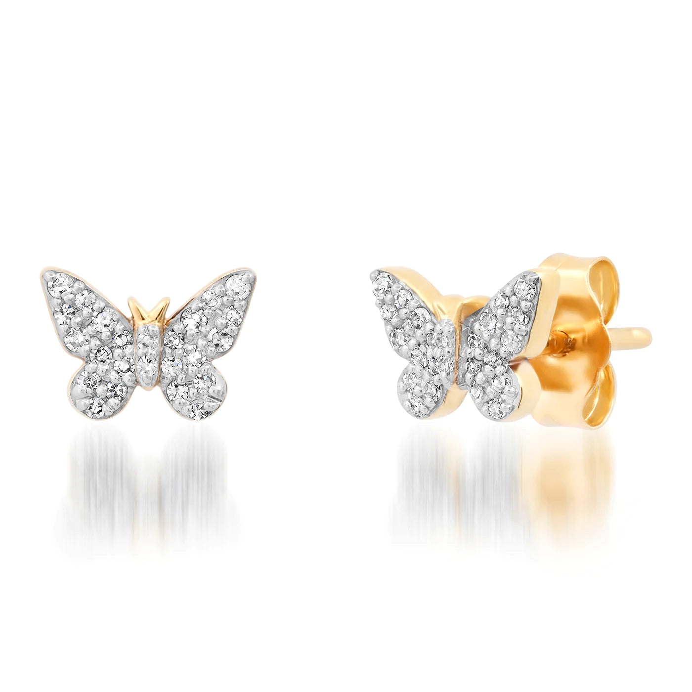 Diamond Butterfly Studs