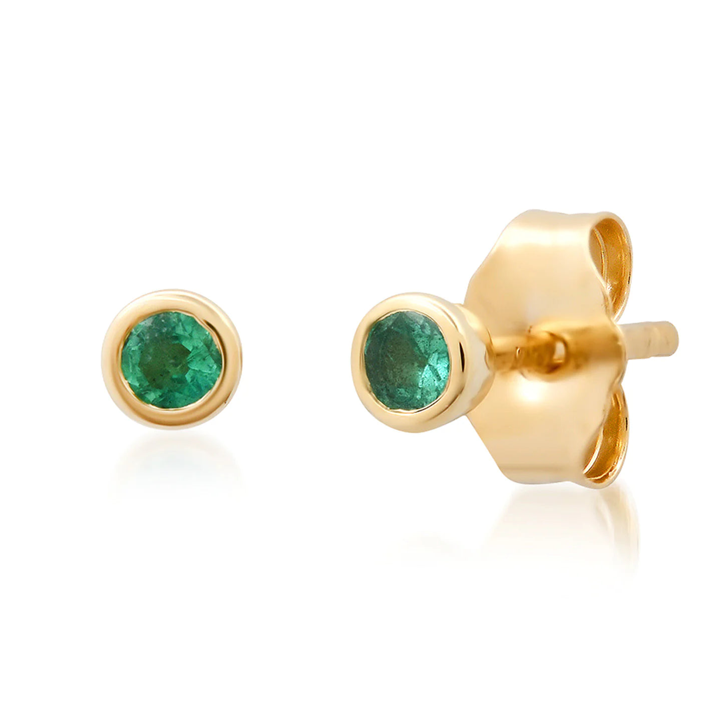 Emerald Bezel Set Studs