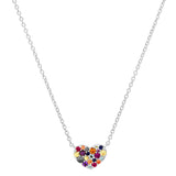 Multi Colored Smushed Heart Necklace