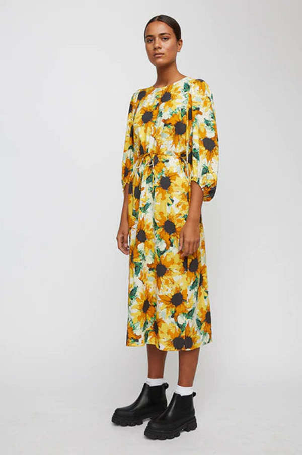 Just Female Smooth Dress in Sunflower