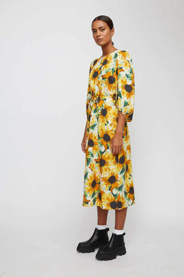 Just Female Smooth Dress in Sunflower