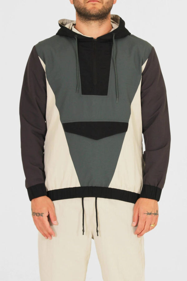 Hollis Nylon Pullover Jacket in Emerald