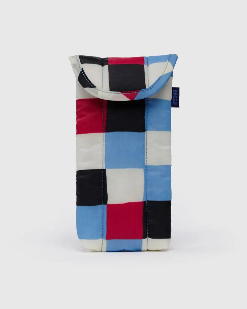 Baggu Puffy Glasses Sleeve in Painted Check