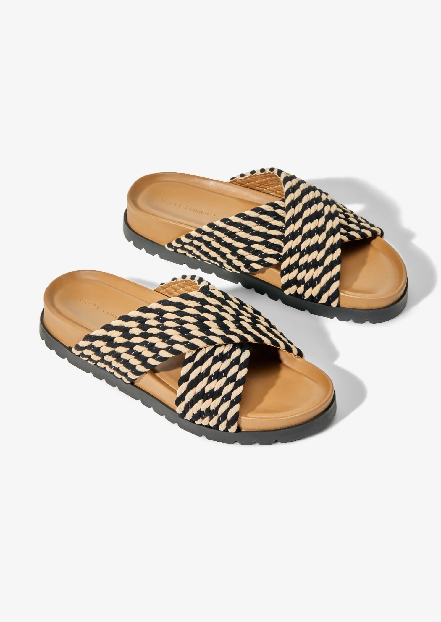 Solana Sandals in Black + Cream