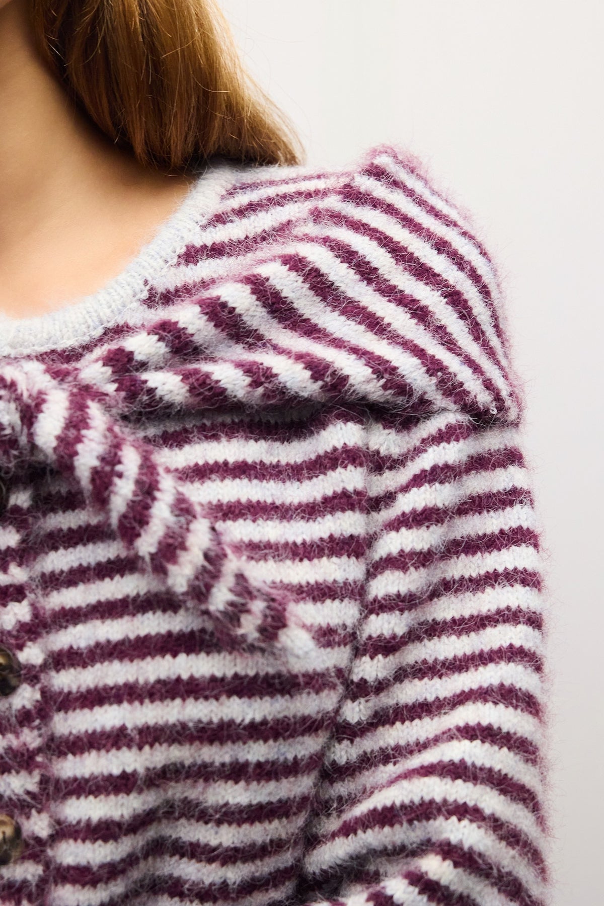 Mia Stripe Cardigan in Fig