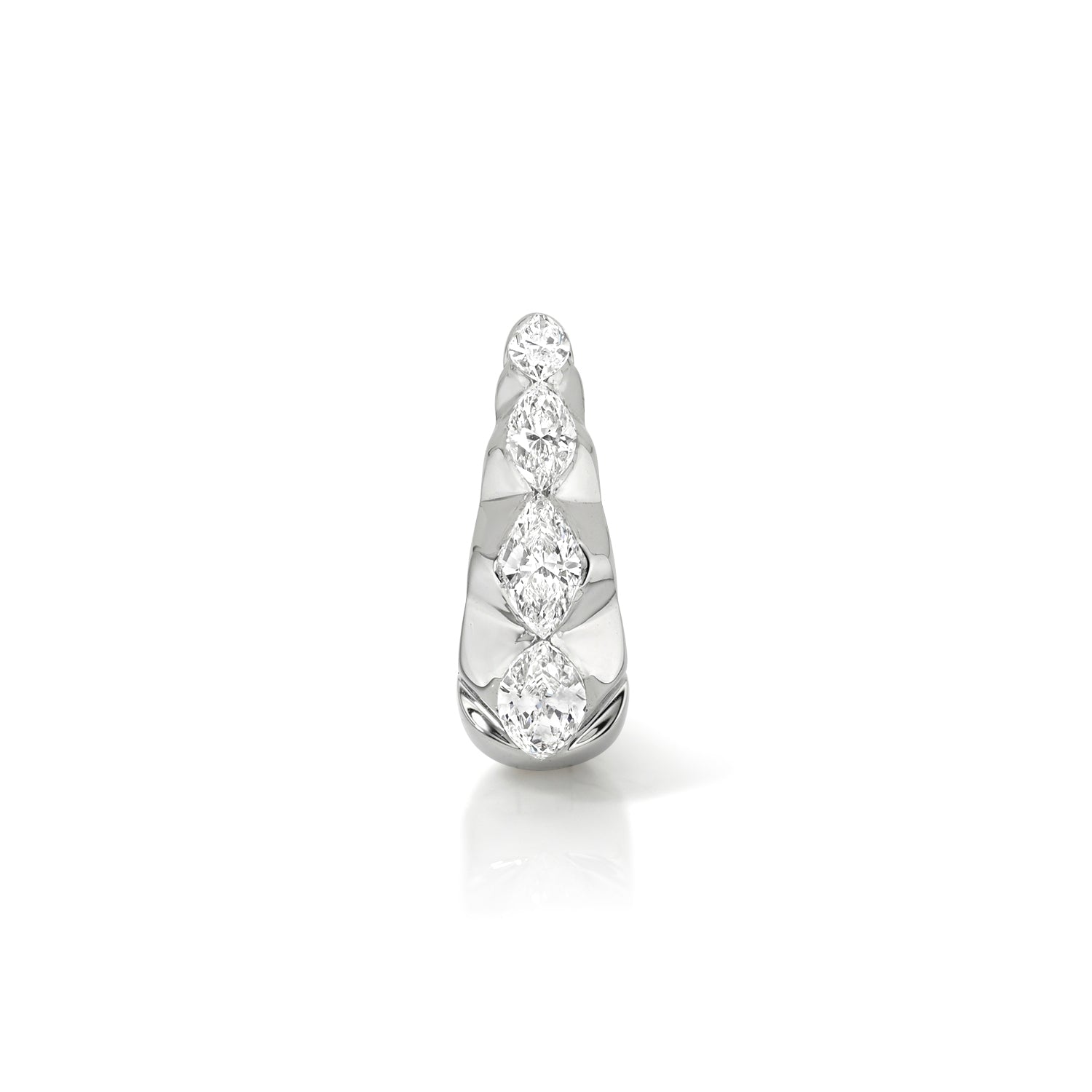 GRADUATING MARQUISE DIAMOND TAPERED HOOP