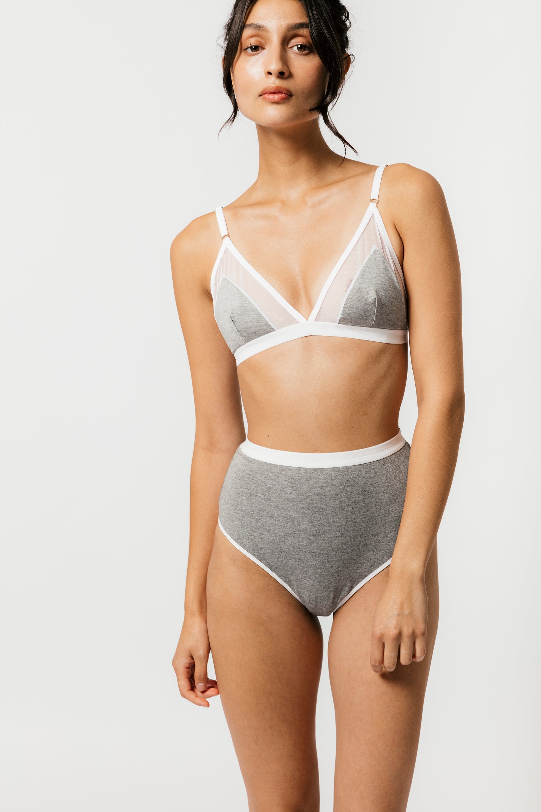 High Waist Thong in Grey