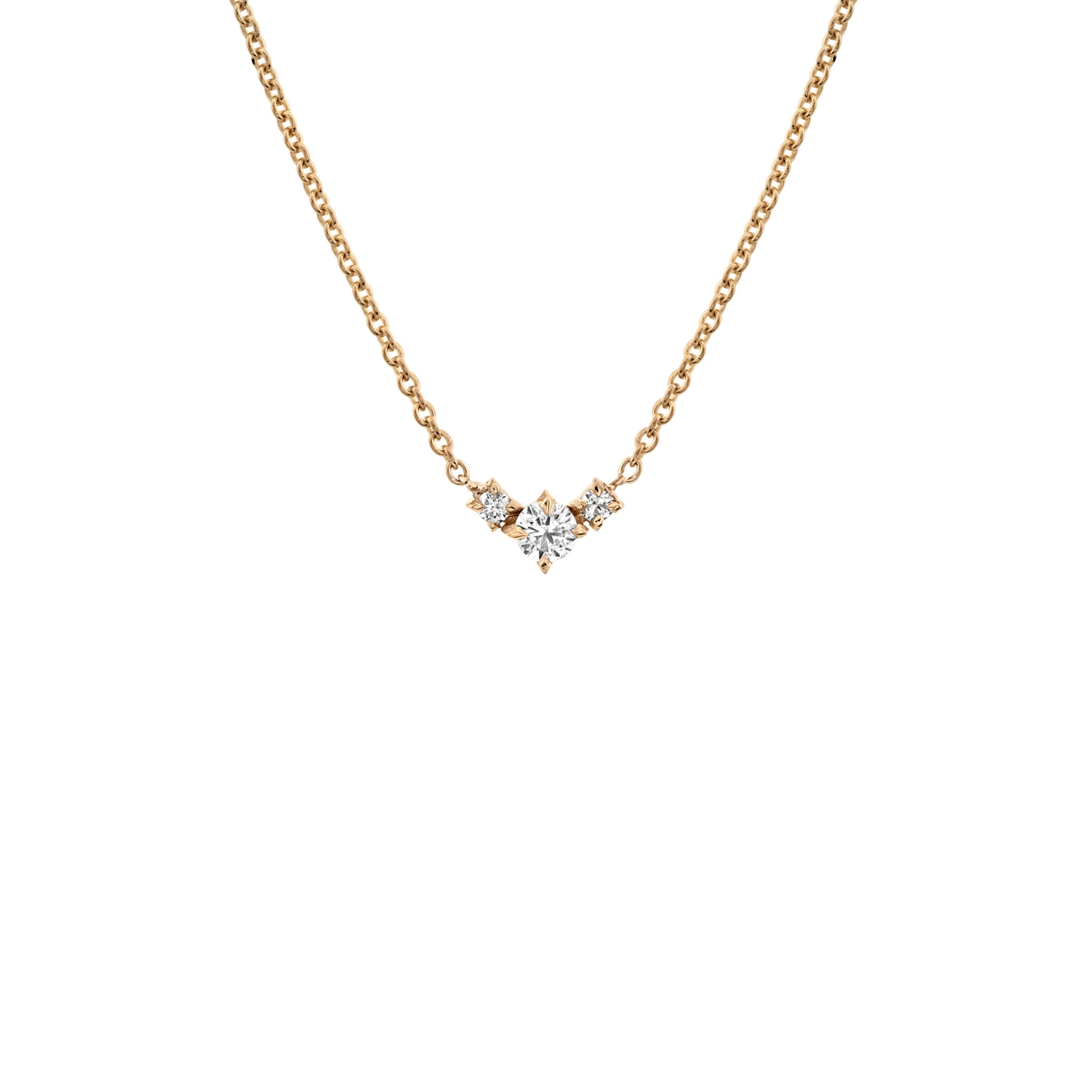 Eclat Triple Diamond v Necklace