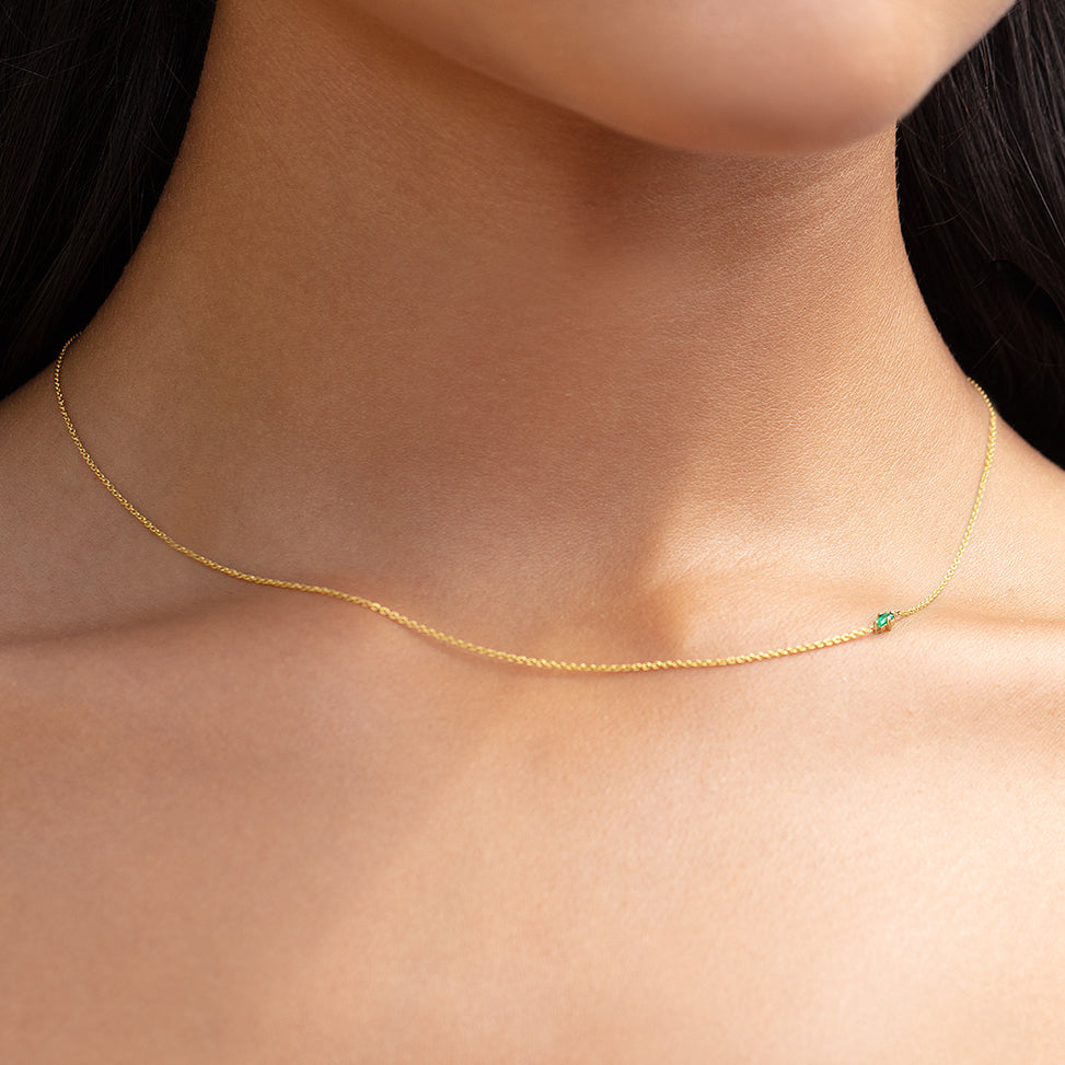 Emerald Floating Necklace