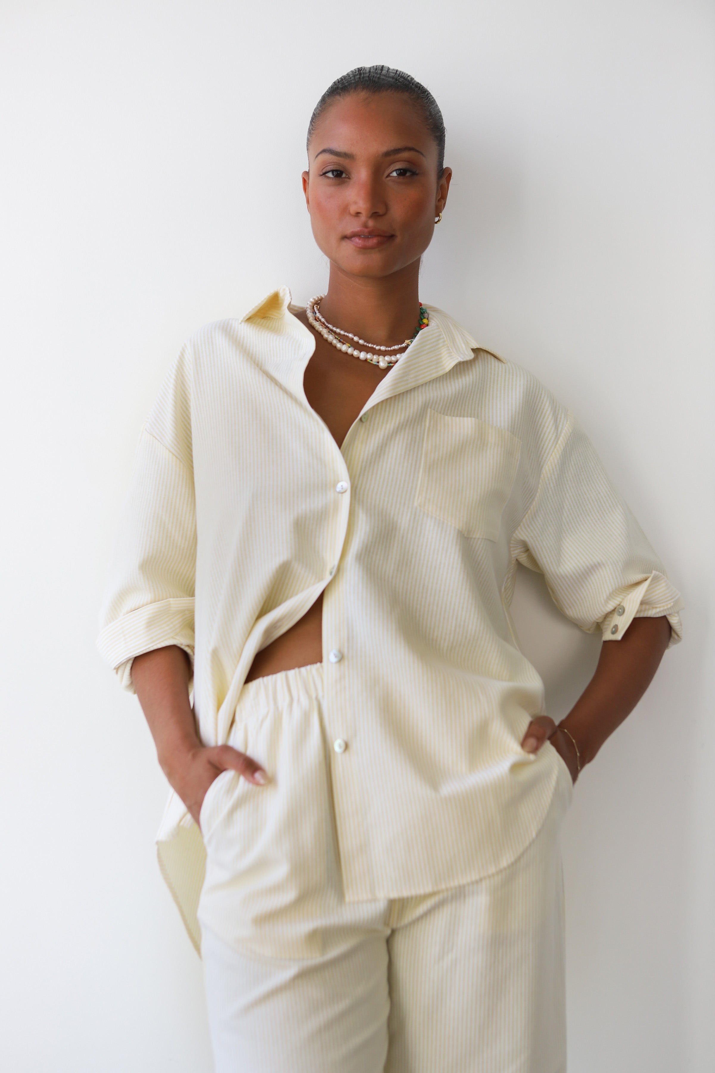 The Pinstripe Boxer Pant - Butter