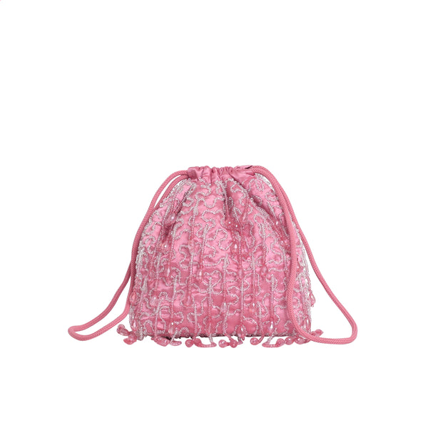 POUCH FADE BEADED - ULTRA BLUSH