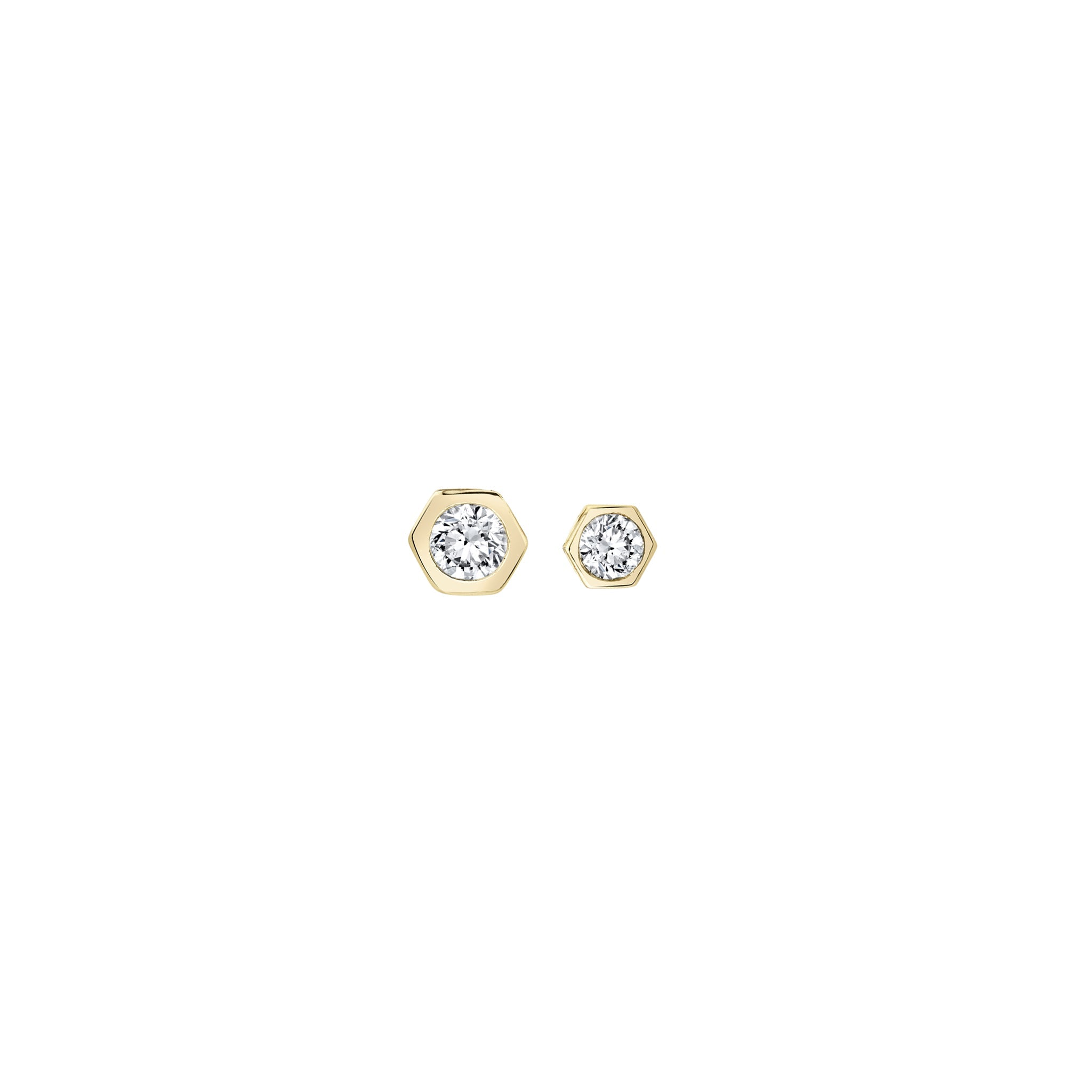 Single Mini Round Diamond Bezel Solitaire Stud