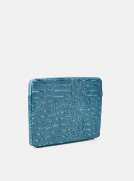 COMPUTER SLEEVE 13" SHINY CROCO - AIR FORCE BLUE
