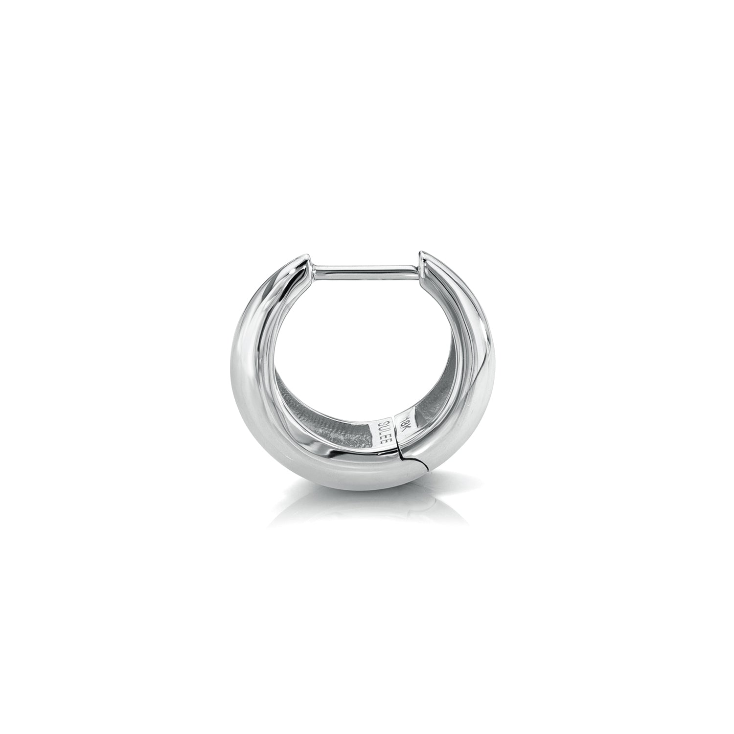 8MM TAPERED WHITE GOLD HOOP