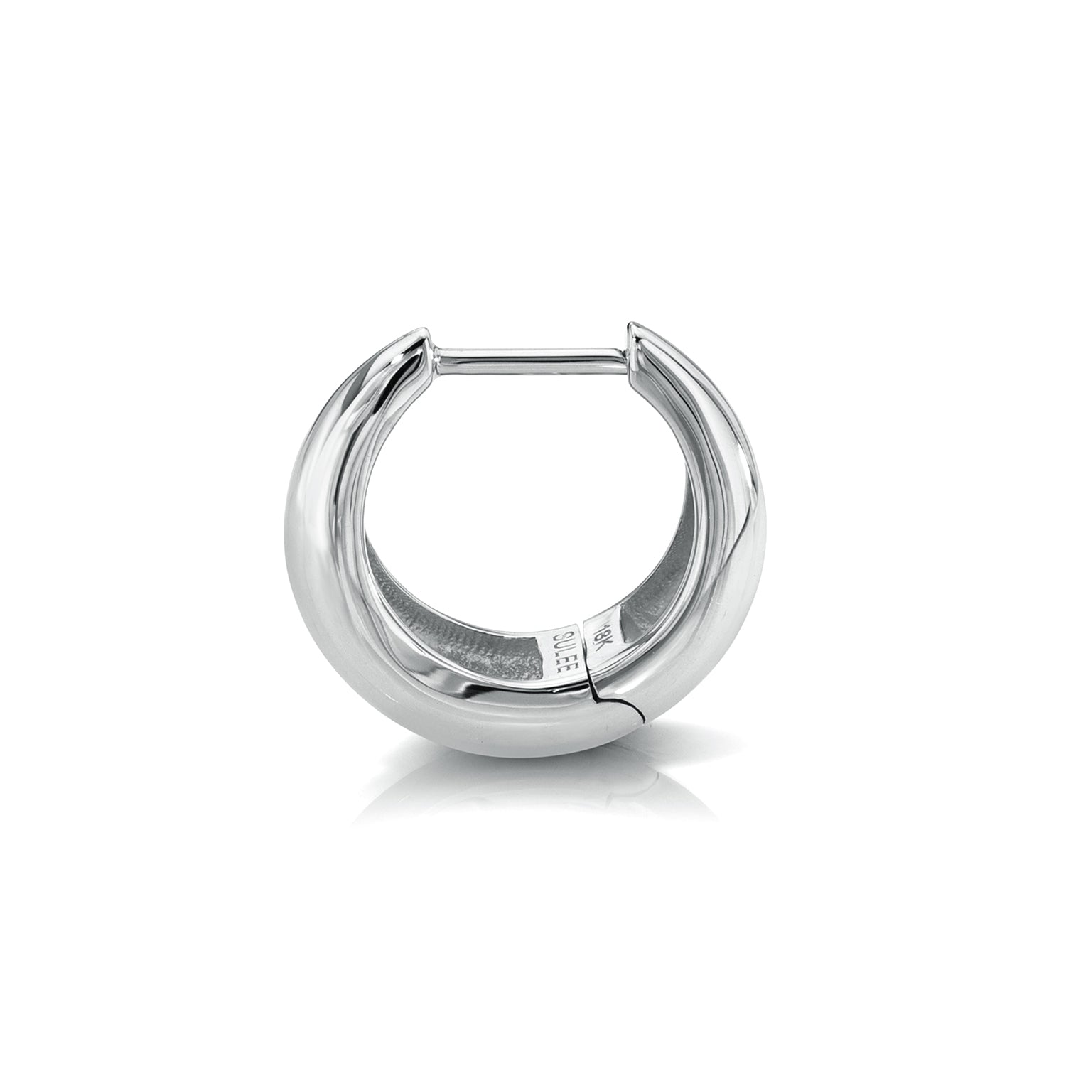 9.5MM TAPERED WHITE GOLD HOOP