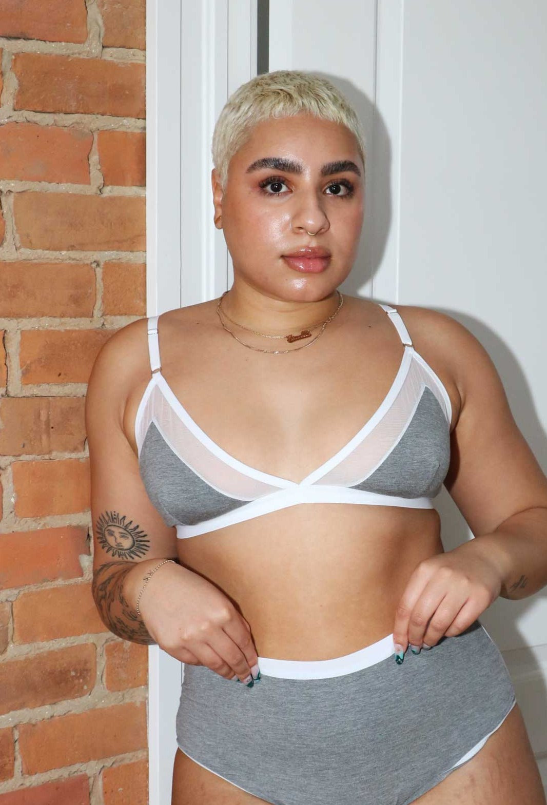 Contrast Bra in Grey