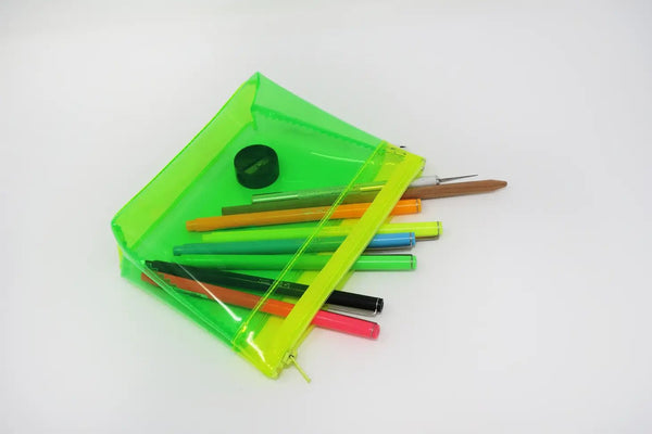 Yellow & Green Vinyl Flat Bottom Pouch
