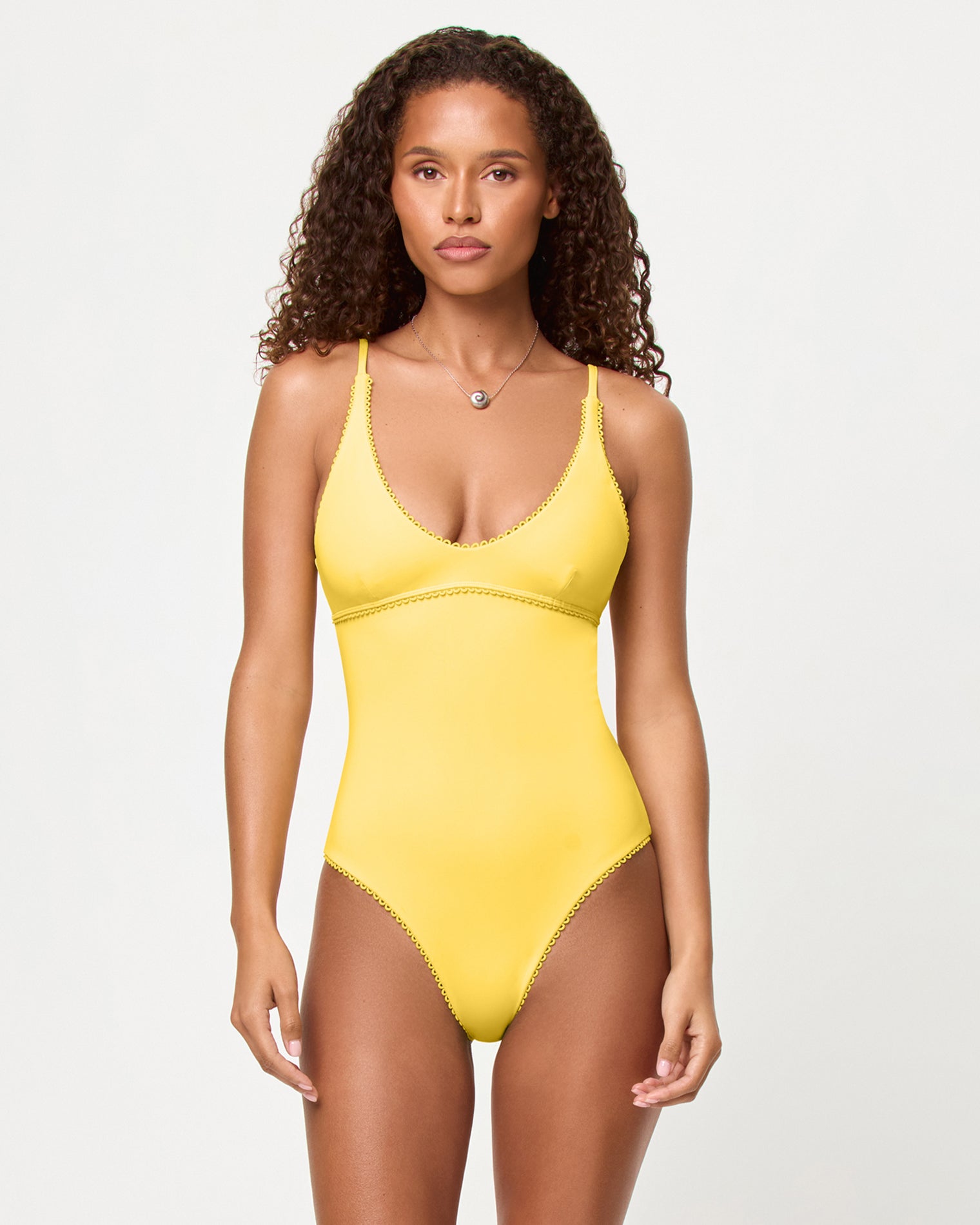 Ditsy | Badge:New Arrival_#B2AC88_#ffffff'
LSPACE Posie one piece swimsuit in Ditsy, front view on model.