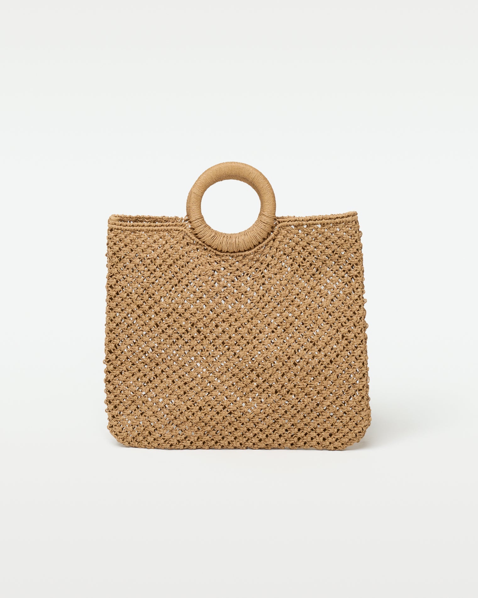 Tan raffia tote bag