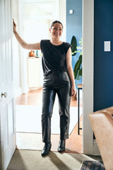 Shoulder Sleeveless Tee in Black