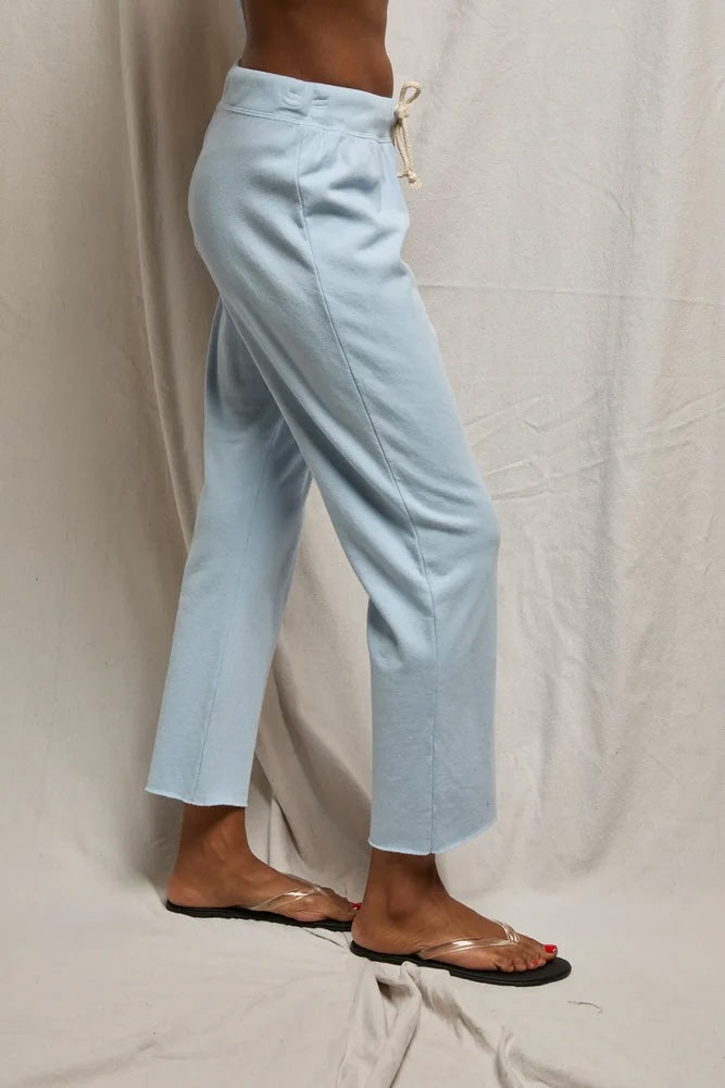 Jamaica Beach Fleece Capri Pant in Powder Blue