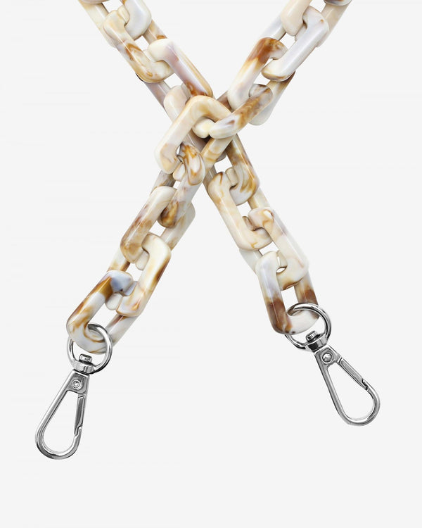 SQUARED CHAIN HANDLE - MILKY WHITE