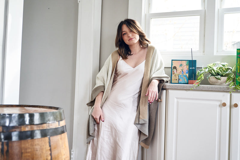 Satin Slip Dress in Eggshell