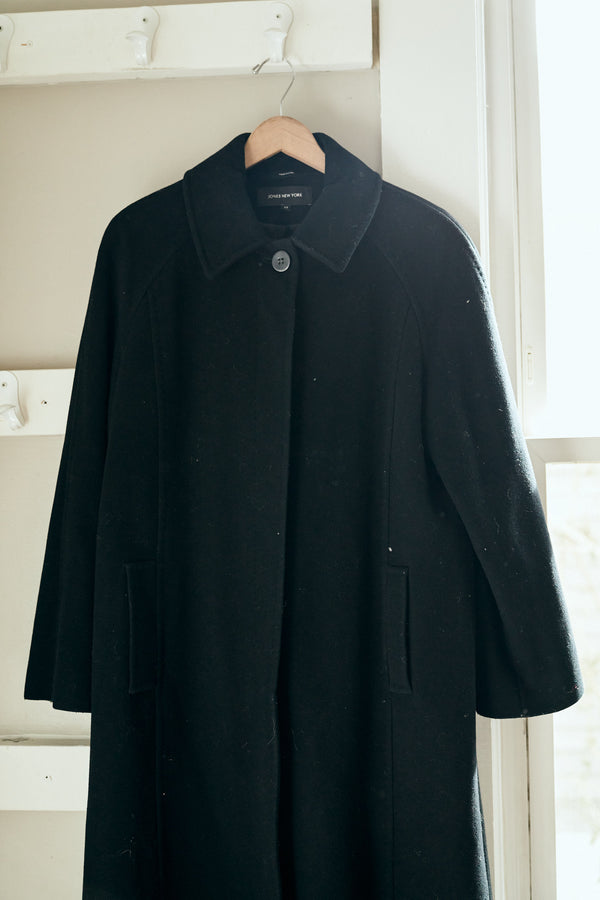 Vintage Jones NY Overcoat in Black